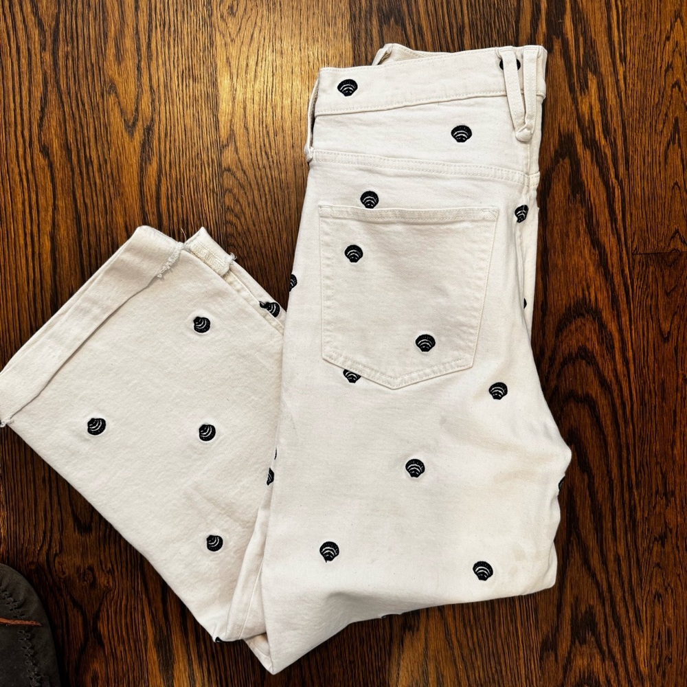 J.Crew Slim Wide Leg Jeans with Scallop Detail – Size 30